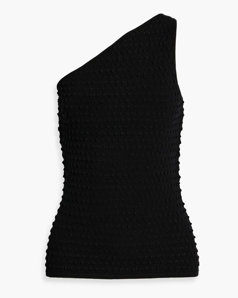 Helmut Lang One-shoulder jacquard-knit top - Black Black