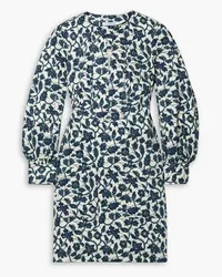 Derek Lam Kasha floral-print cotton-blend twill mini dress - Blue Blue