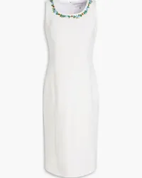 Andrew GN Embroidered linen-blend canvas dress - White White