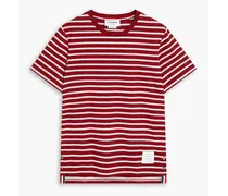 Striped cotton-jersey T-shirt - Red