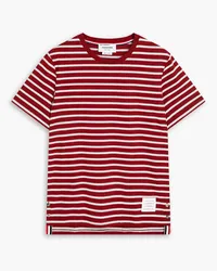 Thom Browne Striped cotton-jersey T-shirt - Red Red