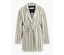 Kiraz striped brushed tweed coat - Gray