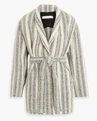 IRO Kiraz striped brushed tweed coat - Gray Gray