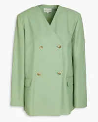 Loulou Studio Double-breasted twill blazer - Green Green