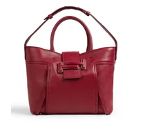 Double T leather tote - Burgundy