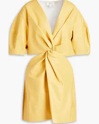 A.L.C. Alex twist-front cutout faux leather mini dress - Yellow Yellow