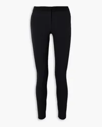 Veronica Beard Grosgrain-trimmed stretch-scuba leggings - Blue Blue