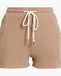 The Range Waffle-knit cotton-blend shorts - Neutral Neutral