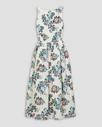 Adam Lippes Sophia floral-print cloqué midi dress - White White