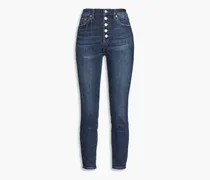 Aline faded high-rise skinny jeans - Blue
