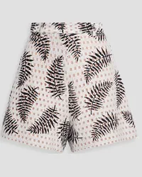 Oscar de la Renta Printed cotton-macramé shorts - White White