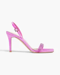 Gianvito Rossi Britney 85 crystal-embellished velvet slingback sandals - Pink Pink