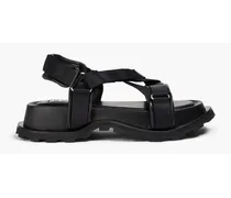 Leather wedge sandals - Black