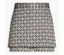 Layered metallic jacquard shorts - Gray