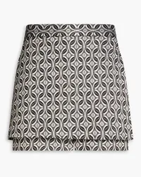 Maje Layered metallic jacquard shorts - Gray Gray