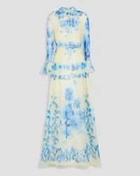 Valentino Garavani Gathered floral-print silk-organza gown - White White