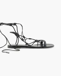 Gianvito Rossi Giza lace-up leather sandals - Black Black