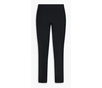 Wool-blend slim-leg pants - Black