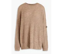 Metallic ribbed-knit sweater - Neutral