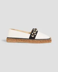 Jimmy Choo Embellished leather espadrilles - White White