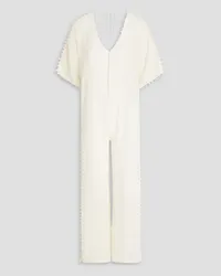 Caravana Pompom-embellished cotton-gauze jumpsuit - White White