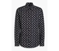 Printed cotton-poplin shirt - Black