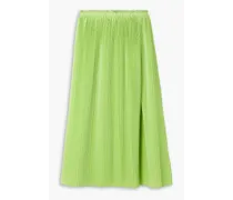 Plissé-crepe midi skirt - Green