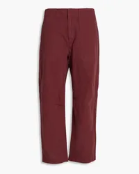 Rag & Bone Leyton cropped cotton straight-leg pants - Burgundy Burgundy