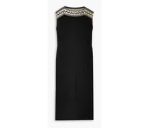 Albertine embroidered silk maxi dress - Black