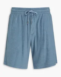 Frescobol Carioca Augusto cotton, Lyocell and linen-blend terry drawstring shorts - Blue Blue