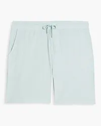 Frescobol Carioca Augusto cotton, Lyocell and linen-blend terry drawstring shorts - Blue Blue