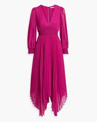 Alice + Olivia Alice Olivia - Sion smocked pleated chiffon midi dress - Pink Pink