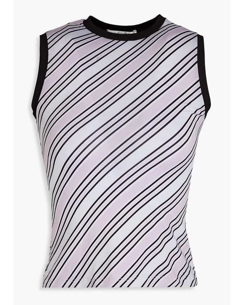 Maisie Wilen Striped stretch-jersey tank - Purple Purple