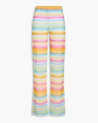 Missoni Printed stretch-mesh flared pants - Blue Blue