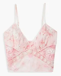 LoveShackFancy Mizu cropped tie-dyed broderie anglaise cotton top - Pink Pink