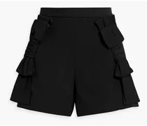 Bow-detailed twill shorts - Black