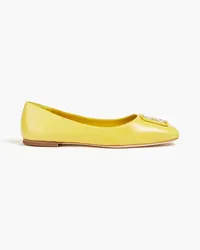 Tory Burch Georgia embellished leather ballet flats - Yellow Yellow