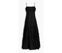 Didi gathered cotton-poplin maxi dress - Black