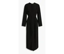 Pleated crepe maxi dress - Black