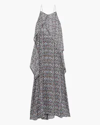 Victoria Beckham Draped floral-print metallic chiffon maxi slip dress - Multicolor Multicolor