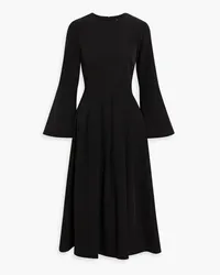 Mikael Aghal Pleated crepe midi dress - Black Black