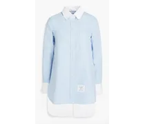 Open-back two-tone cotton-poplin shirt - Blue