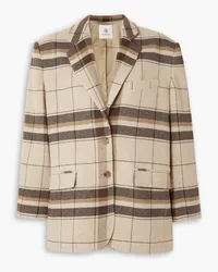 Anine Bing Quinn checked wool-blend twill blazer - Neutral Neutral