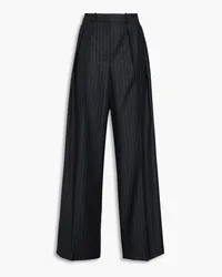 Theory Pinstriped wool-flannel wide-leg pants - Gray Gray