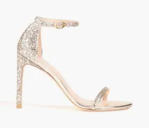 Glittered woven sandals - Metallic