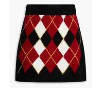 Argyle intarsia-knit mini skirt - Black