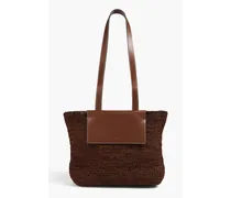 Le Market ramie and leather tote - Brown