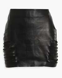 Zeynep Arcay Sliced leather mini skirt - Black Black