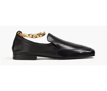 Nick chain-embellished leather loafers - Black