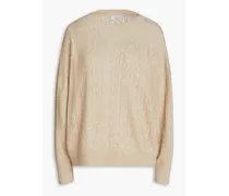 Metallic cable-knit sweater - Neutral